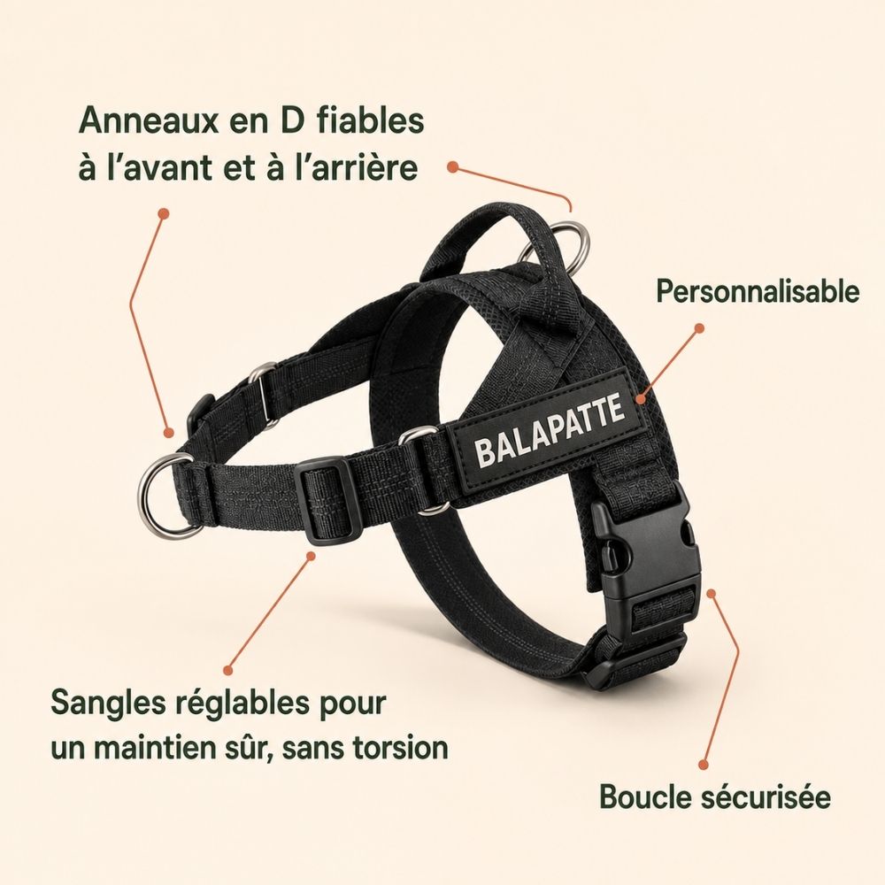 Harnais anti-traction pour chien Balapatte