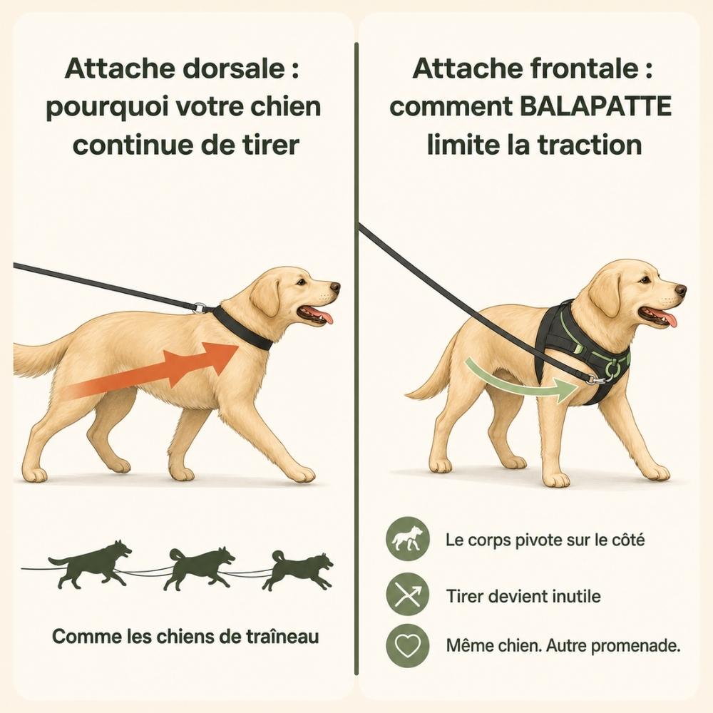Harnais anti-traction pour chien Balapatte